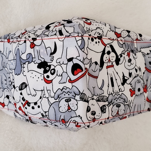 Dog lovers cotton fabric mask handmade - Picture 2 of 4